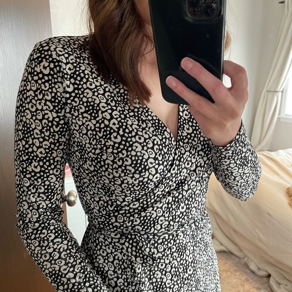 LOFT Leopard Print Wrap Dress - Picture 3 of 7